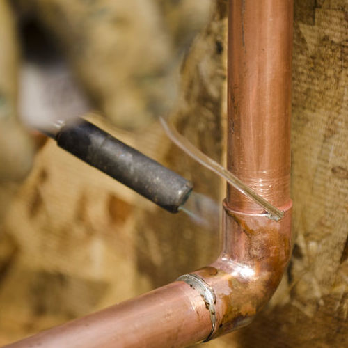 fixing pipe during slab leak repair